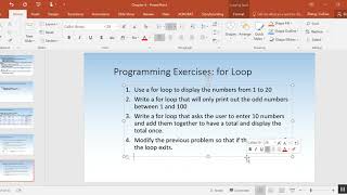 Chapter 6: for Loop Excercises