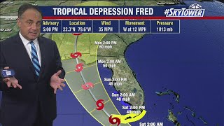 Friday night Forecast: Tropical Depression Fred & Tropical Depression 7
