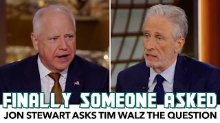 Jon Stewart Asks Tim Walz THE Question