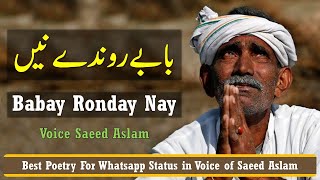 Poetry Babay Ronday Nay | Saeed Aslam | Punjabi Shayari Whatsapp Status 2020