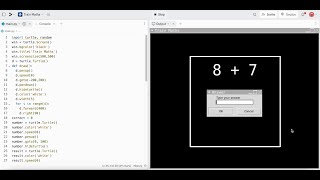 Python Turtle 5 - Train Maths game