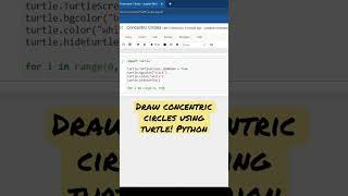 Concentric Circles! Python turtle tutorial #shorts #python #programming #coding