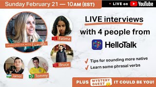 LIVE English Lesson with people in HelloTalk - Learn English with Camille