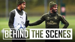 EXTRA FOOTAGE | Shooting practice | Iwobi chip shot | Lacazette madness