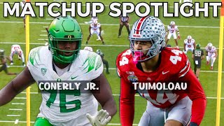 Oregon LT Josh Conerly Jr Vs JT Tuimoloau Full Matchup | NFL Draft Film