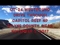 UT-24 Scenic Drive through Capitol Reef National Park November 2017