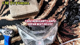 cara melepas  mika lampu beat deluxe dan mengganti lampu depan