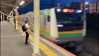 【最高速度120km超えてるかも！？】E233系15両が新川崎駅を超高速通過するシーン！！