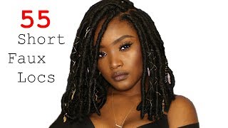 55 Short FAUX LOCS || RUBBERBAND method || KEMIIXO