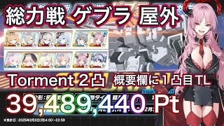 【#ブルアカ】総力戦 ゲブラ 屋外 Torment 2凸 39,489,440Pt 該当欄に1凸目TL付き ずんだもん音声字幕【ブルーアーカイブ】