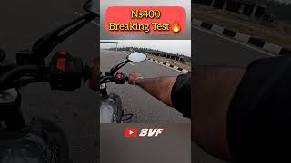 Ns400 Breaking Test 100 to 0 😱Vera Level Brake🥵#bajajns400z #bajaj #barathviews #bvf