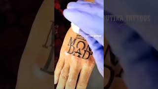 Mom dad name tattoo short #viral #tattoo #tattooideas #trendingvideo  #youtube #reels | how to make