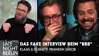 Klaas und Schmitti pranken Jakob mit falschem Interview | Late Night Berlin | ProSieben