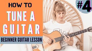HOW TO TUNE A GUITAR - Using the Free GuitarTuna App - Beginner Guitar Lesson #4
