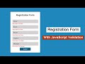Registration Form with JavaScript Validation | Javascript Form Validation