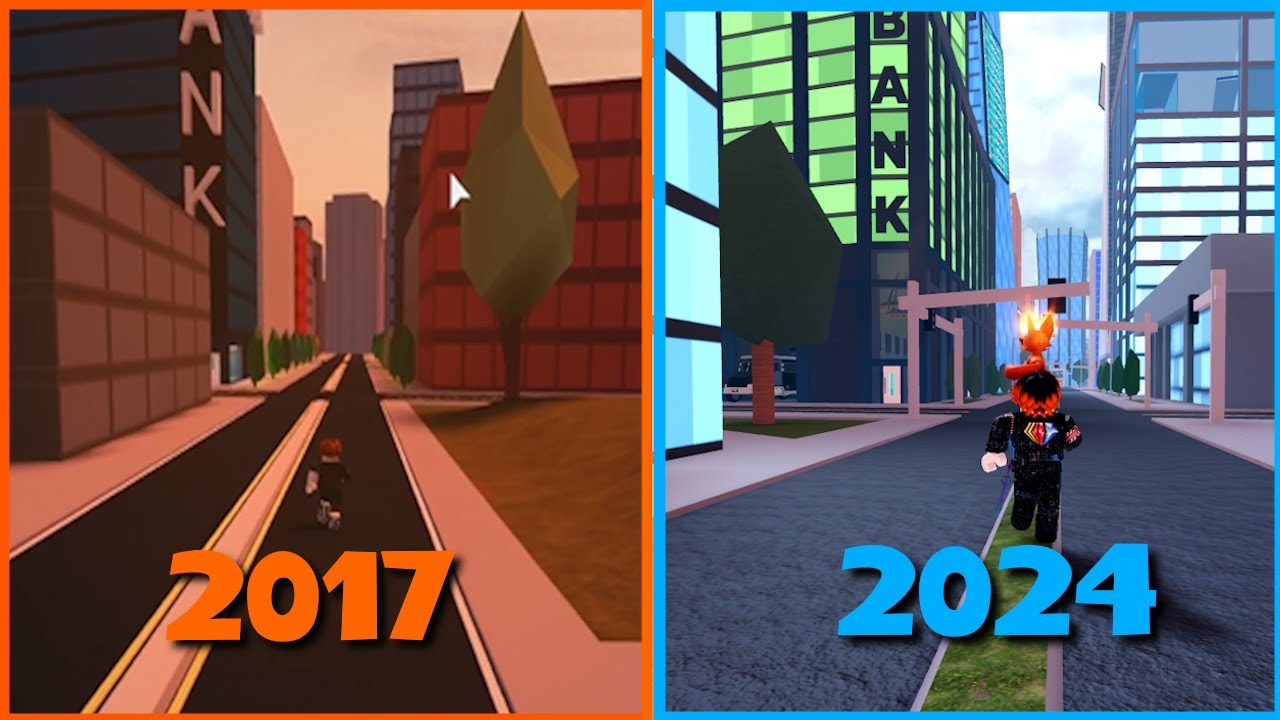 Walking Time Comparison 2017 Vs 2024 Jailbreak Map Roblox Jailbreak
