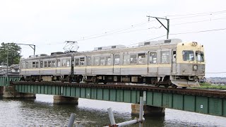 北陸鉄道8802編成(井の頭線復刻塗装) 塗装後初の営業走行　大野川橋梁にて