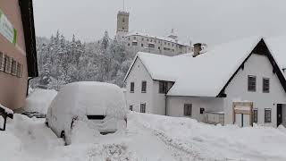 Sněhová kalamita v Rožmberku nad Vltavou, část 1