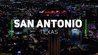 San Antonio by night, Texas | 4K drone video