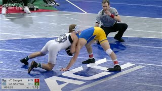 149lbs Zach Sherman (North Carolina) vs Tyler Badgett (Pitt)