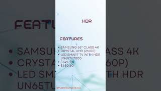 SAMSUNG 65″ Class 4K Crystal UHD (2160P) LED Smart TV with HDR