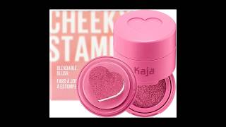 Kaja Blush Cheeky Stamp, Buildable \u0026 Blendable with Heart-shaped Applicator, Rosy Finish, 04 Feisty