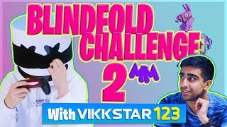 Playing Fortnite Blindfolded w/ VIKKSTAR123 | Gaming with Marshmello