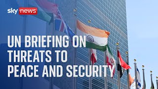 UN briefing on the threats to international peace and security