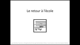 Retour progressif à l'école