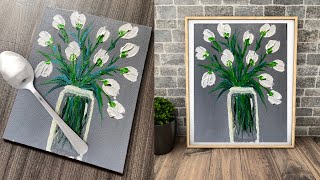 Impasto Floral Acrylic Painting with Spoon | Relaxing | Art Technique  for beginners