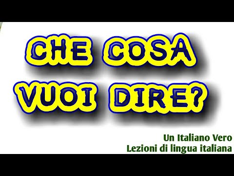 Che Cosa Vuol Dire "che Cosa Vuoi Dire"? | Un Italiano Vero - Lezioni ...