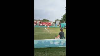 Martina Trevisan serves for match point on WTA 125 Gaiba eighth of final