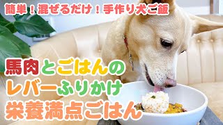 【簡単手作り犬ご飯】馬肉とごはんのレバーふりかけ栄養満点ごはん【帝塚山ハウンドカム】