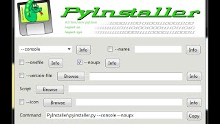 PyInstallerGUI How to create Python executables
