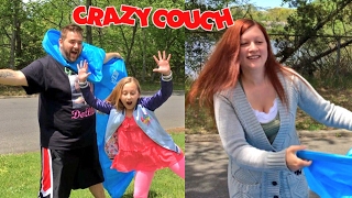 KID HOME SICK FROM SCHOOL FAMILY CRINGE CARNIVAL! INFLATABLE COUCH FAIL!