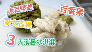 夏天必吃3種消暑水果冰淇淋，大目釋迦|百香果|芒果冰淇淋製作