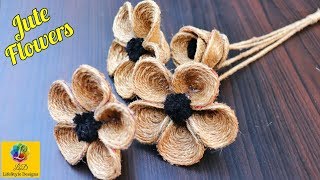 How to Make Jute Flower | DIY Rope Flower | Jute Craft Decoration Design