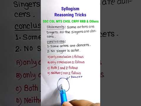 Syllogism || Statement & Conclusion| Reasoning Classes | SSC CGL MTS ...