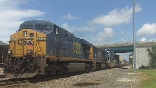 CSX 5417 w/ SD70MAC Leads Stack Train, Effingham, IL