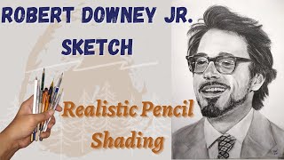 Realistic Pencil Sketch of Iron Man (Robert Downey Jr.)
