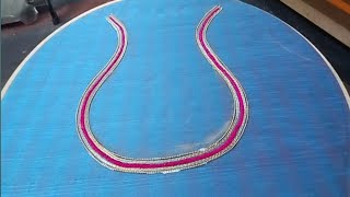 Simple and easy back neck design/ చూడగానే నచ్చే అందమైన design నార్మల్ needle తో ఈజీగా వేసుకోవచ్చు.