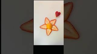 Very easy to make a strawberry Flower / Easy food Art #shorts #craft #art #beautiful #flowers #berry