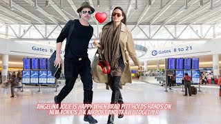 Angelina Jolie Is Happy When Brad Pitt Holds Hands On New York's JFK Airport And Travel Together