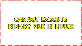 Cannot execute binary file in Linux