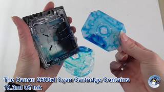 Inside Canon 2500XL Cyan Cartridge.