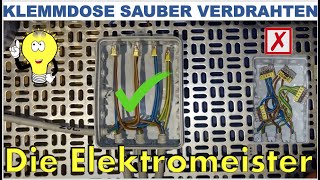 Klemmdose (Abzweigdose) einfach, sauber und ordentlich verklemmen! Ausschaltung mit Steckdose.