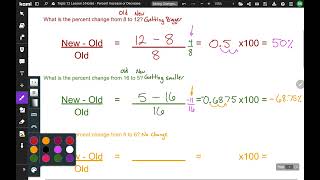 Topic 12 Lesson 5 Notes - Percent Increase or Decrease