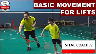 Basic movement for lifts - Badminton Training with Steve 20240414