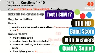 Buckworth Conservation Group IELTS Listening # CAM 17 Test 1 listening