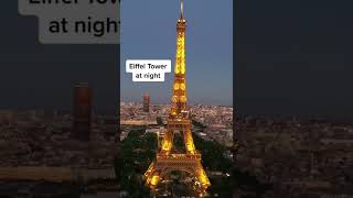 did you know the Eiffel Tower LIGHTS up?! #shorts #paris #drone #drones